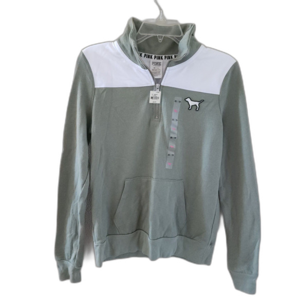 Pink Victoria's Secret Sweatshirt Love Pink with Zip NWT XS - Picture 1 of 4